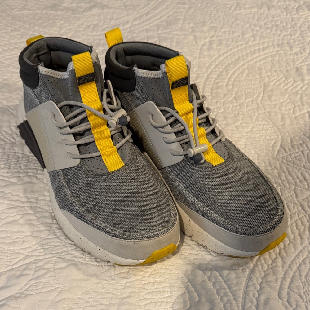 Hey Dude Gray and Yellow Men's Sneakers